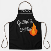 Gepersonaliseerde Vaderdag Grillen & Chillen Schort (Voorkant)