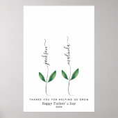 Gepersonaliseerde Vaderdag Handafdruk bloem Art Poster (Voorkant)