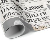 Gepersonaliseerde Vaderdag inpakpapier krant (Rol Hoek)