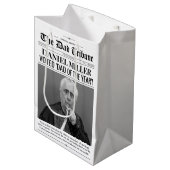 Gepersonaliseerde Vaderdag kranten geschenkzak Medium Cadeauzakje (Voorkant Gekanteld)