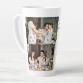 Gepersonaliseerde vaderdag, twee foto collage cade latte mok (Linkerhoek)