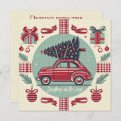 Gepersonaliseerde  vakantie retro kerstauto (Voorkant / Achterkant)
