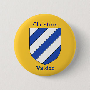 Gepersonaliseerde Valdez Historisch Schild Ronde Button 5,7 Cm
