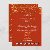 Gepersonaliseerde Valentijnsdag Dank u kaart (Voorkant / Achterkant)