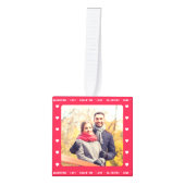 Gepersonaliseerde Valentijnsdag Gift Rood Multi Fo Kubus Ornament (Voorkant)