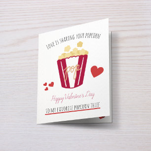 Gepersonaliseerde Valentijnsdag Popcorn Liefde Kaart