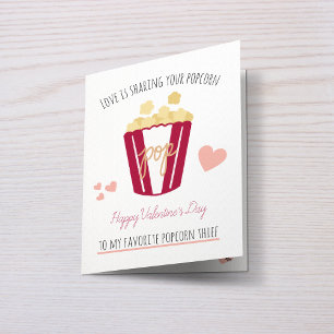 Gepersonaliseerde Valentijnsdag Popcorn Liefde Kaart