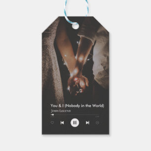 Gepersonaliseerde Valentijnsdag Song Paar Foto Cadeaulabel