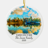 Gepersonaliseerde Vancouver Ornament, Canada Gift Keramisch Ornament (Voorkant)
