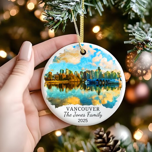 Gepersonaliseerde Vancouver Ornament, Canada Gift Keramisch Ornament