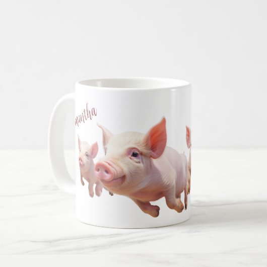 Gepersonaliseerde varkens mok (Voorkant links)