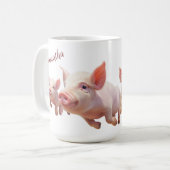 Gepersonaliseerde varkens mok (Voorkant links)