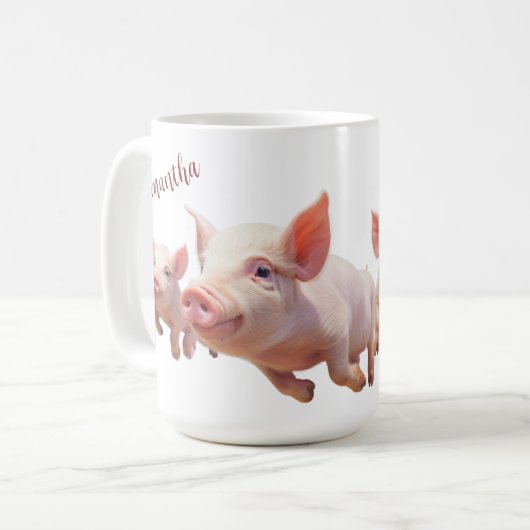 Gepersonaliseerde varkens mok (Voorkant links)