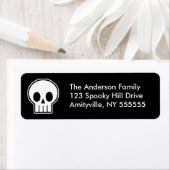 Gepersonaliseerde vector schedel retour adreslabel etiket (Insitu)