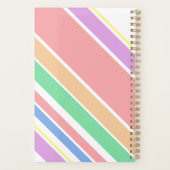 Gepersonaliseerde veelkleurige pastel gestreept planner (Achterkant)