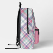 Gepersonaliseerde veelkleurige plaid bedrukte rugzak (Links)