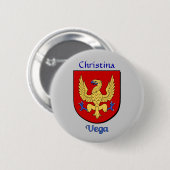 Gepersonaliseerde Vega Historisch Schild Ronde Button 5,7 Cm (Voorkant /achterkant)