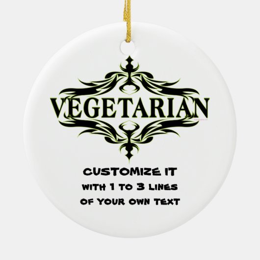 Gepersonaliseerde vegetariër keramisch ornament (Achterkant)