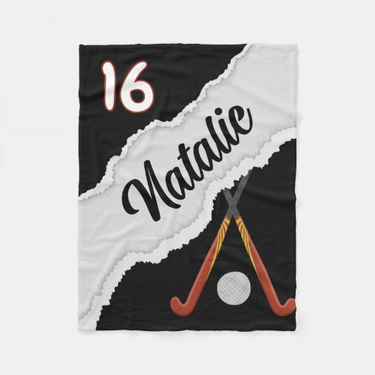 Gepersonaliseerde Veldhockeydeken, Aangepaste Naam Fleece Deken (Voorkant)