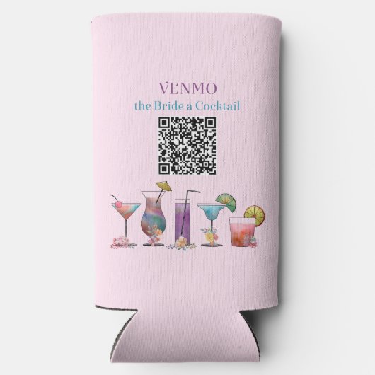 Gepersonaliseerde VENMO de bruid een cocktail QR-c (Achterkant)