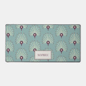 Gepersonaliseerde  ventilatorpatroonviolet op blau bureaumat (Voorkant)