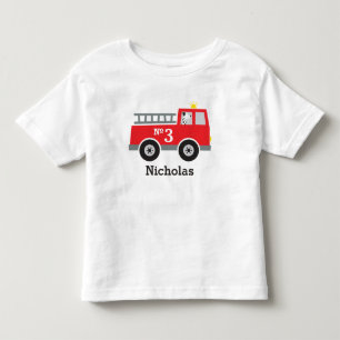 Gepersonaliseerde verjaardag brandweerwagen kinder shirts