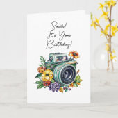 Gepersonaliseerde verjaardag |  camera kaart (Gele Bloem)