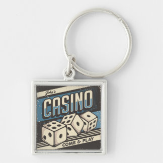 Gepersonaliseerde verjaardag Casino Dice Sleutelhanger
