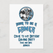 Gepersonaliseerde verjaardag Gaming Party Uitnodiging Briefkaart (Voorkant)