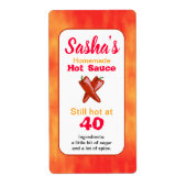 Gepersonaliseerde verjaardag Hot Sauce Labels Voeg (Voorkant)