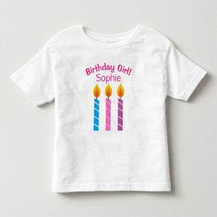 Gepersonaliseerde Verjaardag Kaarsen Peuter T-shir Kinder Shirts
