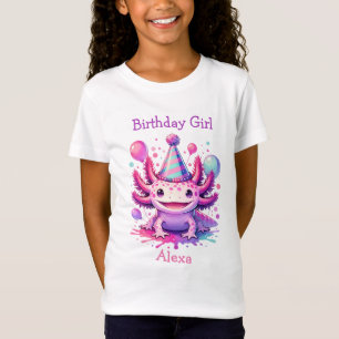 Gepersonaliseerde verjaardag Meisje   Axolotl them T-shirt