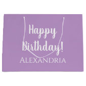 Gepersonaliseerde Verjaardag Paarse Lila Feestguns Groot Cadeauzakje (Voorkant)