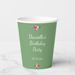 Gepersonaliseerde Verjaardag Party Bloemen Spray G Papieren Bekers