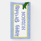 Gepersonaliseerde "Verjaardag-Saurus" Dinosaurus V Spandoek (Verticaal)