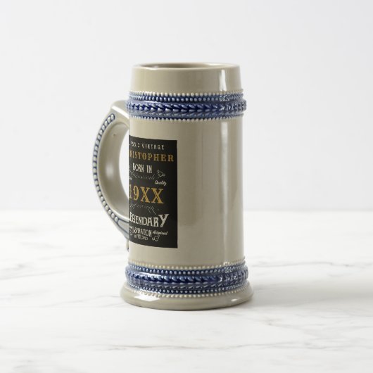 Gepersonaliseerde verjaardag Voeg naam Legendary F Bierpul (Voorkant links)