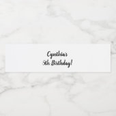 Gepersonaliseerde Verjaardag Waterfles Wrapper Waterfles Etiket (Enkel label)