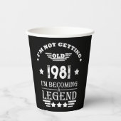 Gepersonaliseerde verjaardag zwart wit papieren bekers (Voorkant)