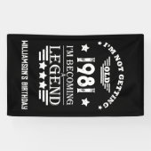 Gepersonaliseerde verjaardag zwart wit spandoek (Horizontaal)