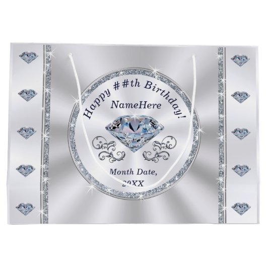 Gepersonaliseerde verjaardagscadeau tassen, ELK JA Groot Cadeauzakje (Achterkant)