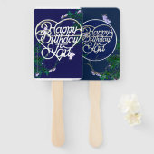 Gepersonaliseerde verjaardagscadeaus handwaaier (Voorkant en achterkant)