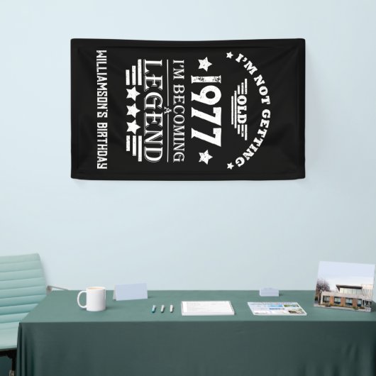 Gepersonaliseerde  verjaardagscadeaus wit spandoek (Beurs)