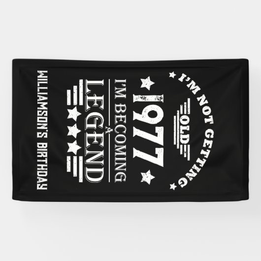 Gepersonaliseerde  verjaardagscadeaus wit spandoek (Horizontaal)