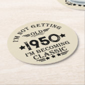 Gepersonaliseerde verjaardagscadeaus zwart ronde kartonnen onderzetter (Gebogen)