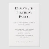 Gepersonaliseerde Verjaardagsfeest Vellum Overlays Vellum Uitnodigingen (Voorkant)