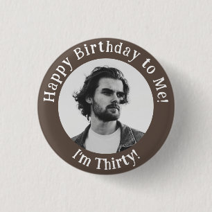 Gepersonaliseerde verjaardagsfoto, uw Afbeelding b Ronde Button 3,2 Cm