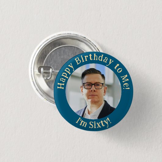 Gepersonaliseerde verjaardagsfoto, uw Afbeelding b Ronde Button 3,2 Cm (Voorkant /achterkant)