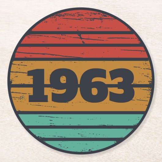 Gepersonaliseerde verjaardagsgeschenken ronde kartonnen onderzetter (Voorkant)