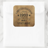 Gepersonaliseerde verjaardagsgeschenken vierkante sticker (Tas)