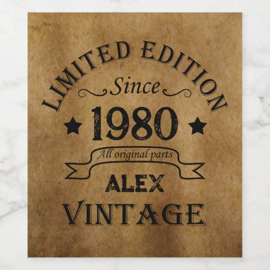 Gepersonaliseerde  verjaardagsgeschenken wijn etiket (Enkel label)